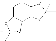 1,2:3,4-二-O-异亚丙基-β-D-阿拉伯吡喃糖结构式