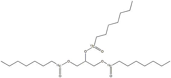 甘油基三(辛酸-1-13C)结构式