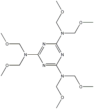 2,4,6-三[双(甲氧基甲基)氨基]-1,3,5-三嗪结构式