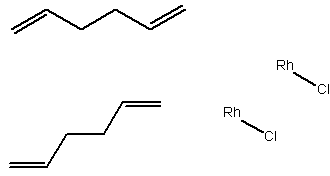 (1,5-己二烯)氯化铑二聚体结构式