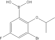 3-溴-5-氟-2-异丙氧基苯基硼酸结构式