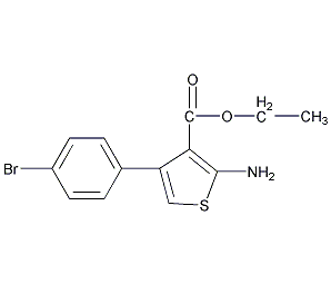 2-氨基-4-(4-溴苯基)-3-噻吩甲酸乙酯结构式