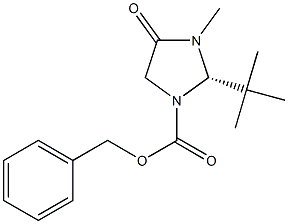 (S)-(−)-1-(苄氧基羰基)-2-叔丁基-3-甲基-4-咪唑烷酮结构式