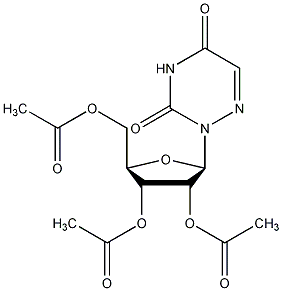 6-氮杂尿苷-2',3',5'-三乙酸酯结构式