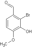 2-溴-3-羟基-4-甲氧基苯甲醛结构式