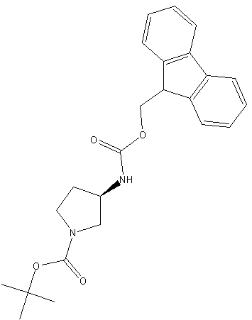 (R)-(−)-N-Boc-3-N-Fmoc-氨基吡咯烷结构式