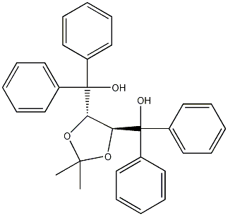 反-α,α'-(2,2-二甲基-1,3二氧戊环-4,5-二基)双(二苯基甲醇)结构式