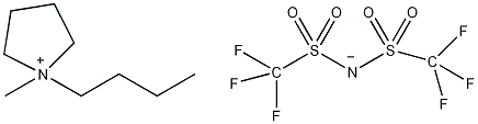 1-丁基-1-甲基吡咯烷双(三氟甲烷磺酰基)亚胺结构式