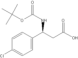 (S)-叔丁氧羰基-4-氯-β-苯丙氨酸结构式