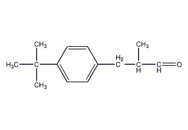 3-(4-叔丁基苯基)-2-异丁醛结构式