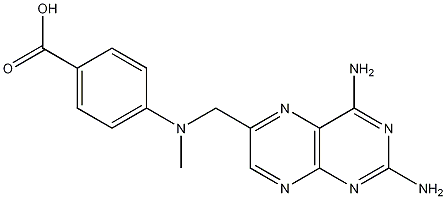 4-[N-(2,4-二氨基-6-蝶啶甲基)-N-甲氨基]苯甲酸半盐酸盐n水结构式