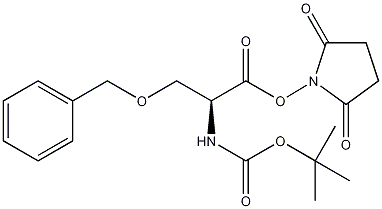 N-(叔丁氧基羰基)-O-苄基-L-丝氨酸-N-琥珀酰亚胺酯结构式