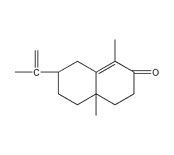 2,6-二甲基-9-异丙烯基-二环[4.4.0]-1-葵烯-3-酮结构式
