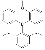 三(2-甲氧基苯基)辉铋矿结构式