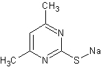 2-巯基-4,6-二甲基嘧啶钠盐结构式