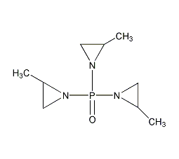 三(2-甲基氮丙啶)氧化膦结构式