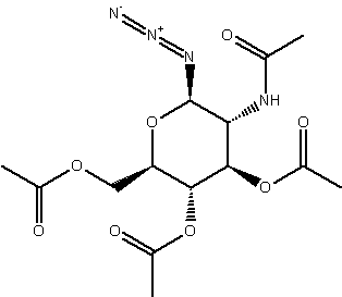2-乙酰氨基-2-脱氧-β-D-吡喃葡萄糖叠氮3,4,6-甘油酯结构式