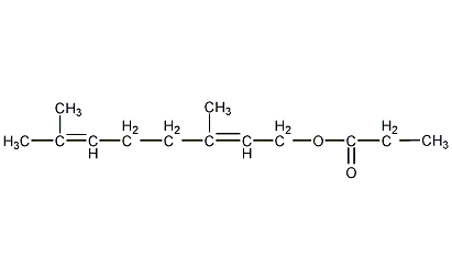(Z)-3,7-二甲基-2,6-亚辛基-1-醇丙酸酯结构式
