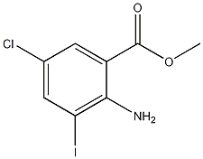 2-氨基-5-溴－3－碘苯甲酸甲酯结构式