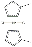 双(甲基环戊二烯)二氯化铌结构式