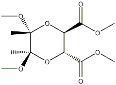 (2R,3R,5R,6R)-二甲氧基-5,6-二甲基-1,4-二氧己环-2,3-二羧酸二甲酯结构式