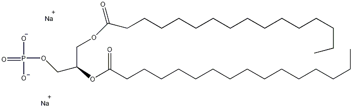 1,2-二软脂酰基-sn-甘油基-3-膦钠盐结构式