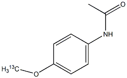N-(4-甲氧基-13C-苯基)乙酰胺结构式