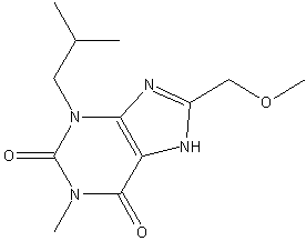8-甲氧基甲基-3-异丁酰-1-甲基黄嘌呤结构式