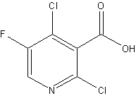 2,4-二氯-5-氟-3-吡啶甲酸结构式