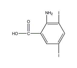 2-氨基-3,5-二碘苯甲酸结构式