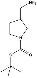 3-(氨甲基)-1-N-叔丁氧羰基吡咯烷结构式