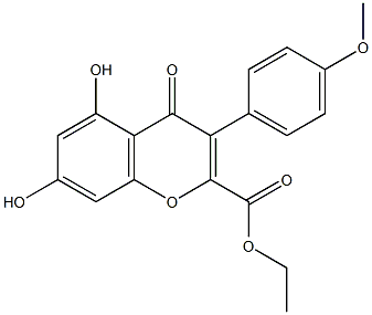 2-乙氧羰基-5,7-二羟基-4'-甲氧基异黄酮结构式