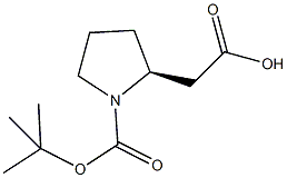 (S)-2-(1-叔丁氧羰基-2-吡咯烷基)乙酸结构式