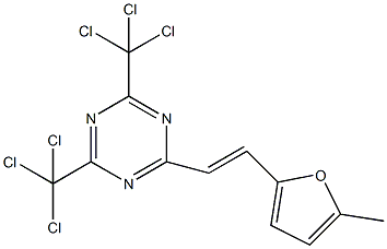 2-[2-(5-甲基呋喃-2-基)乙烯基]-4,6-双(三氯甲基)-1,3,5-三嗪结构式
