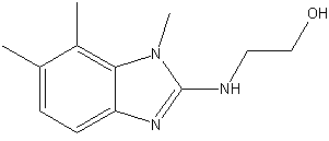 2-(2-羟基乙氨基)-1,6,7-三甲基苯并咪唑结构式