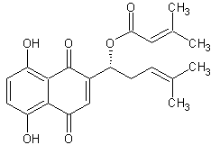 (β,β-二甲基丙酰基)紫草素结构式