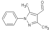3,5-二甲基-1苯基吡唑-4-噻吩甲醛结构式