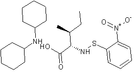 N-2-硝基苯基亚磺酰基-L-异亮氨酸二环己基胺盐结构式