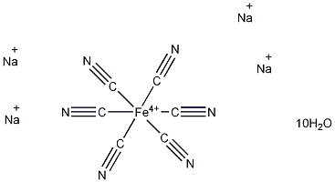 亚铁氰化钠十水结构式