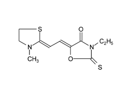3-乙基-5-[2-(3-甲基-噻唑-2-亚基)-亚乙基]-2-硫代-噁唑-4-酮结构式