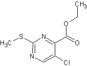 乙基 4-氯-2-(甲基硫代)嘧啶-5-甲酯结构式