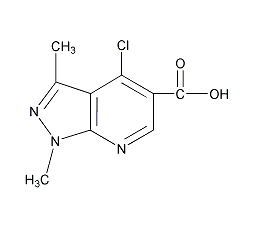 4-氯-1,3-二甲基-1H-吡唑3,4-吡啶-5-羧酸结构式