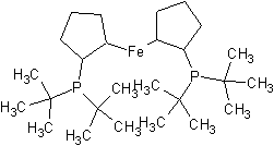 1,1'-双(二-叔丁基磷氢基)二茂铁结构式