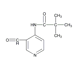 N-(3-甲酰基-4-吡啶)-2,2-二甲基丙酰胺结构式