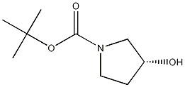 (R)-1-叔丁氧羰基-3-羟基吡咯烷结构式