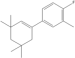 1-(4-氟-3-甲基苯基)-3,3,5,5-四甲基环乙烯结构式
