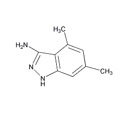4,6-二甲基-3-氨基吡唑并[3,4-b]吡啶结构式