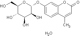 4-甲基伞形酮基-α-D-吡喃甘露糖苷结构式