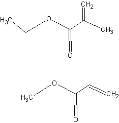 2-甲基-2-丙烯酸乙酯-2-丙烯酸甲酯聚合物结构式