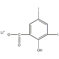 3,5-二碘邻羟基苯甲酸锂结构式